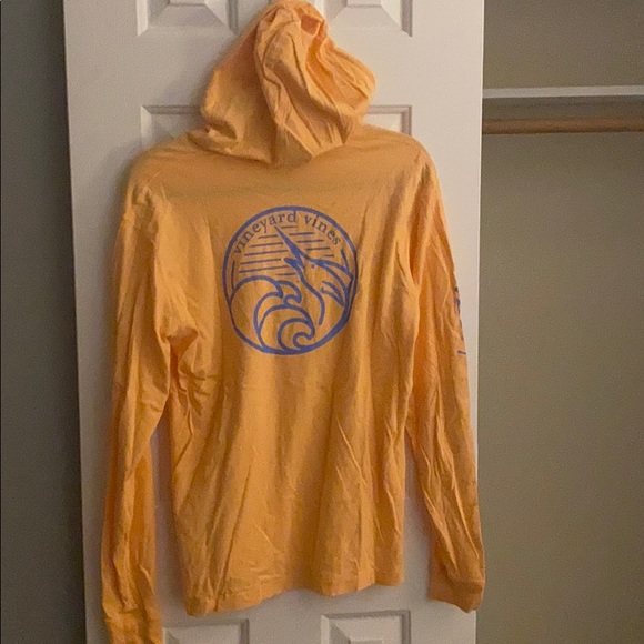 Lightweight orange Vineyard Vines hoodie - Picture 3 of 4